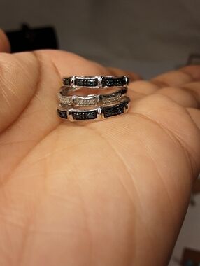 925 genuine blue and white stacking rings.